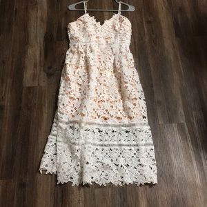 White and Beige Dress - Bridal Shower or Wedding!